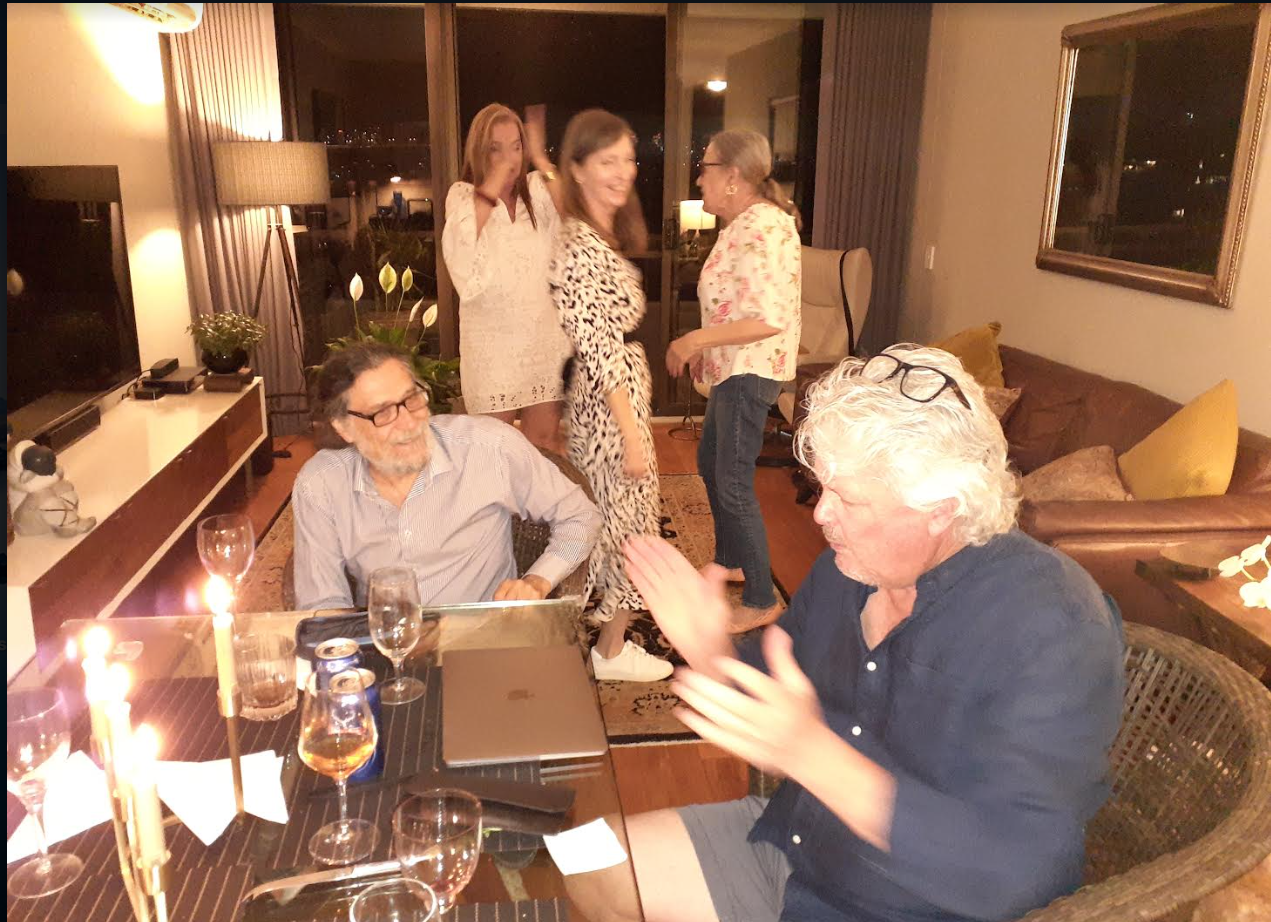 People aged around 65 socialising and having fun